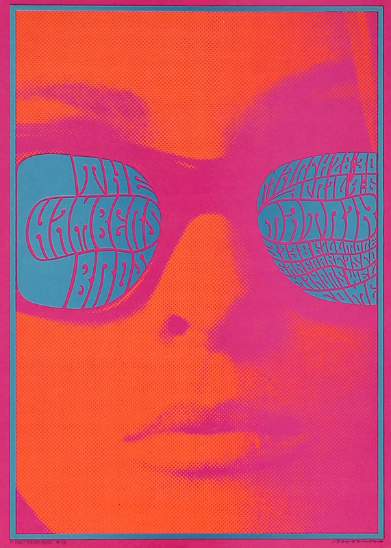 Face with sunglasses; blue, orange, pink