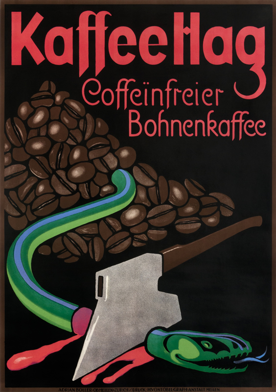 Headless snake slithers through pile of coffee beans; black, brown, green, red, blue