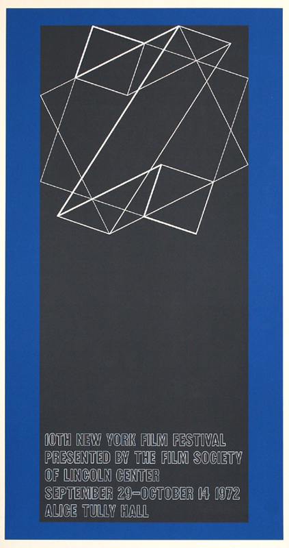 Geometric abstract design; white, grey, blue