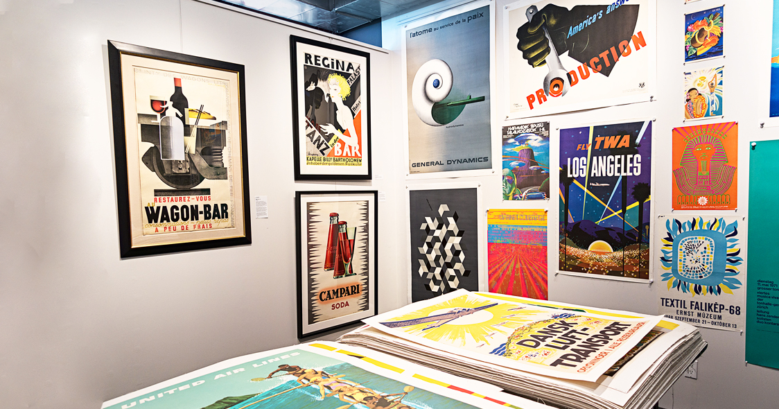 Display of posters in the Gallery
