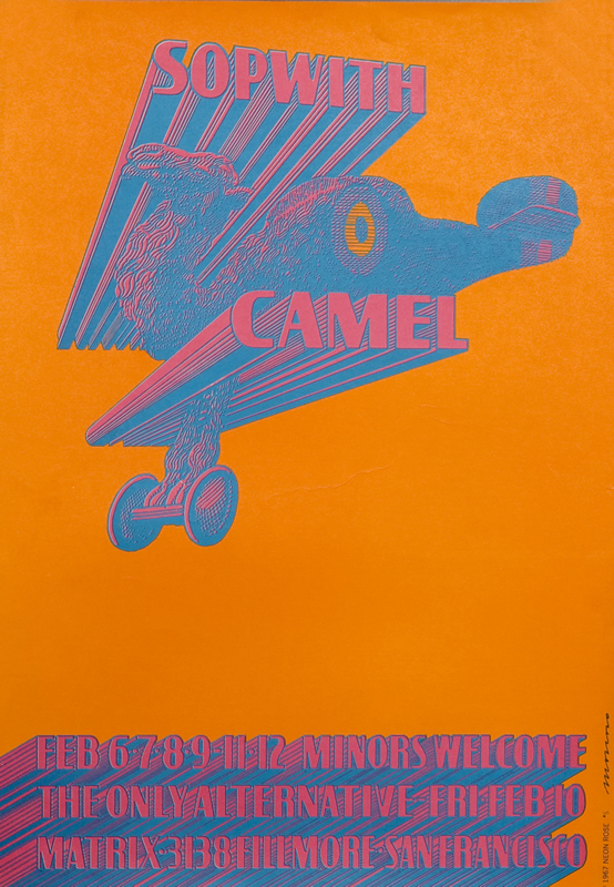 Neon Rose # 5, Camel morphed into plane flies; orange, pink, blue